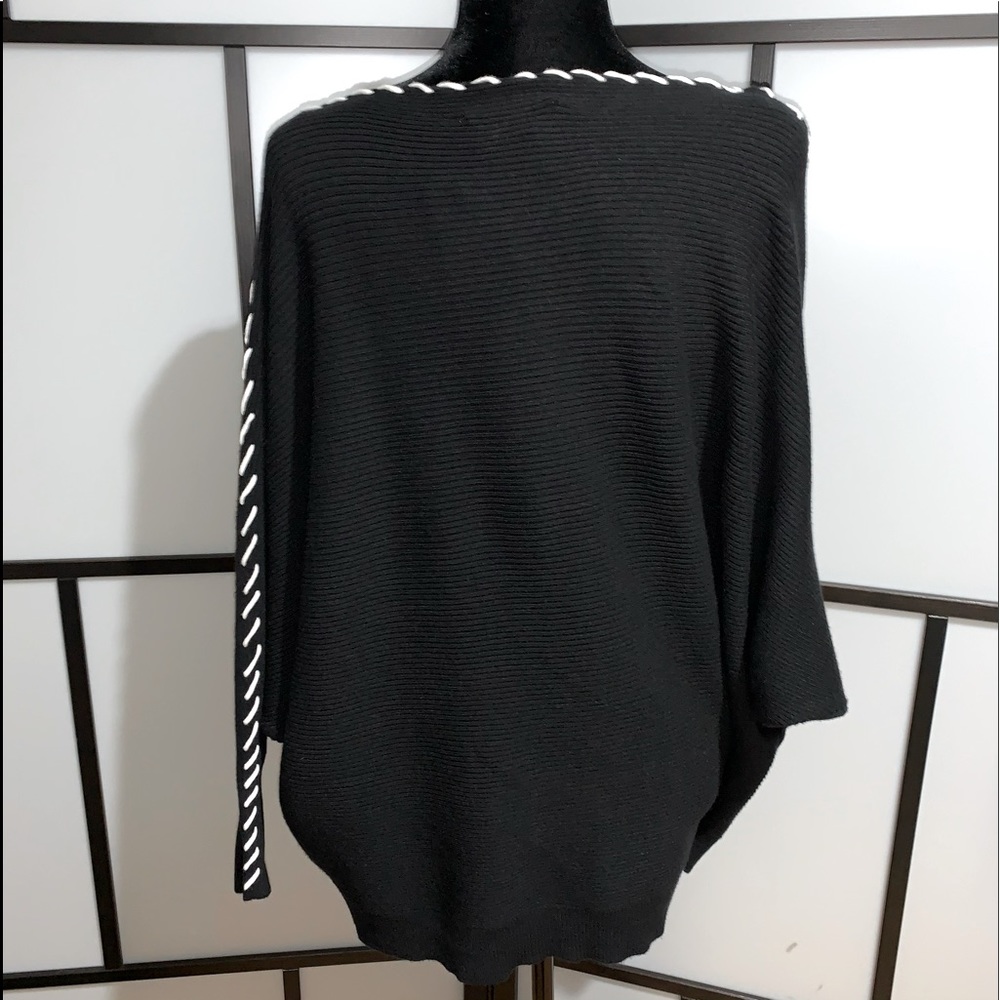 🆕M Magaschoni Lightknit Sweater w White Stitching - Picture 7 of 9